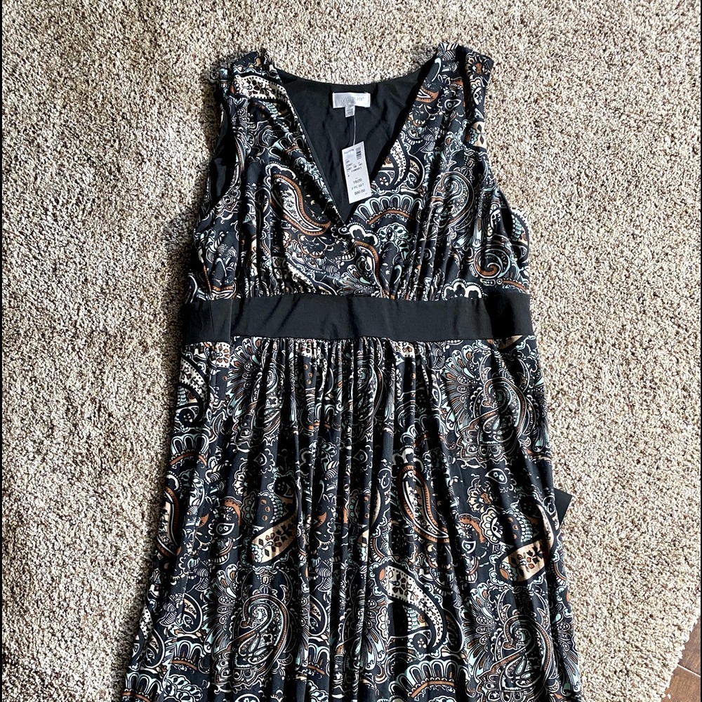 Avenue, Black/Tan Dress, Sz 18/20, NWT